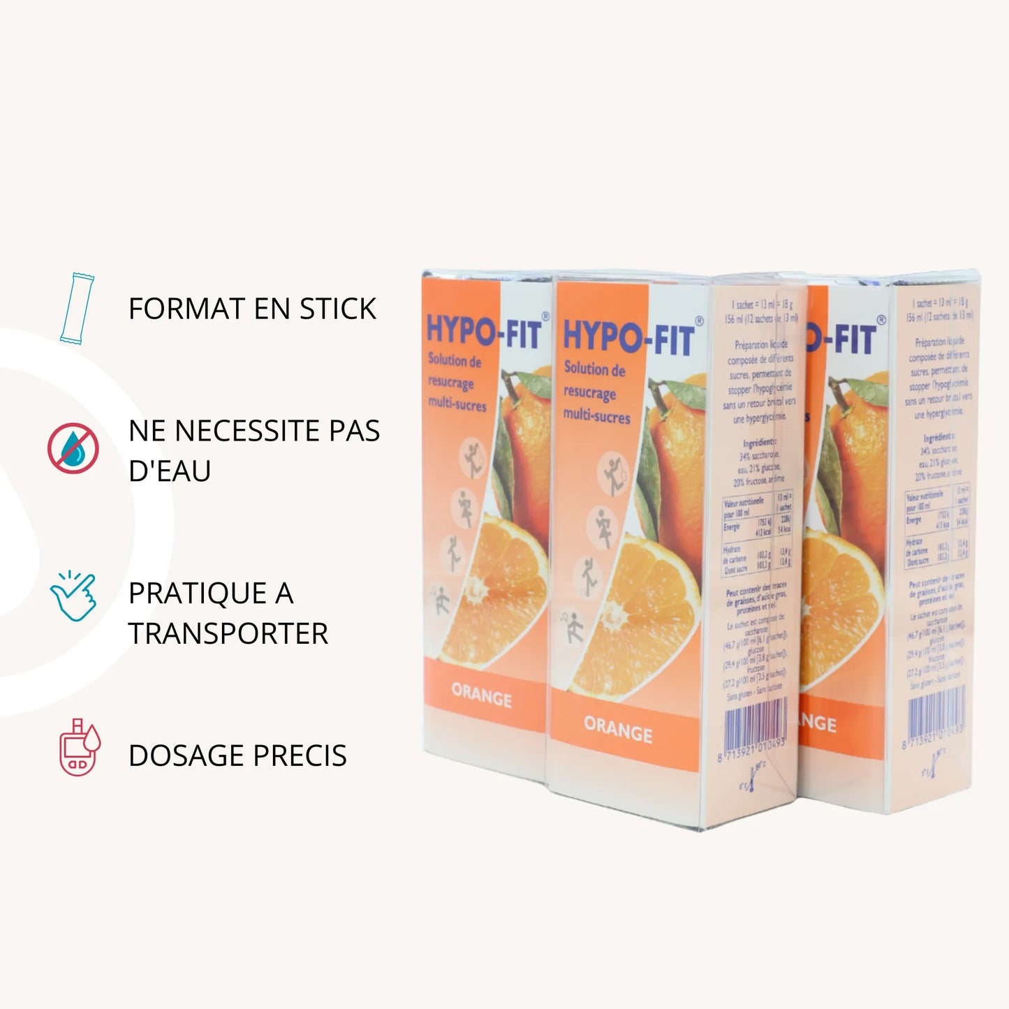 Pack Gel de Glucose Hypo-Fit – 48 sticks (4 boîtes) | Diab&Care