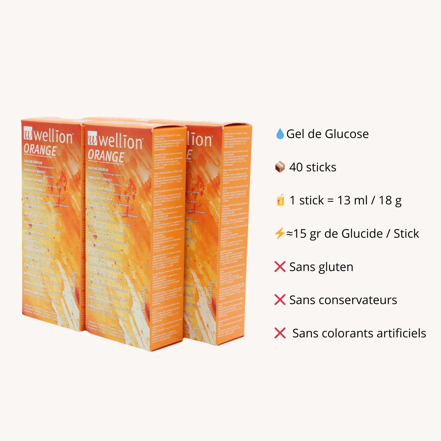 Pack Gel de Glucose Wellion – 40 sticks (4 boîtes) | Diab&Care