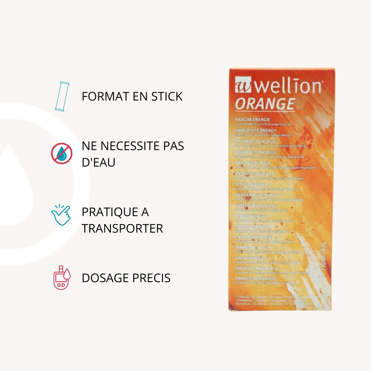 Gel de Glucose en Sticks Wellion Orange (1 boîte x 10 sticks) | Diab&Care
