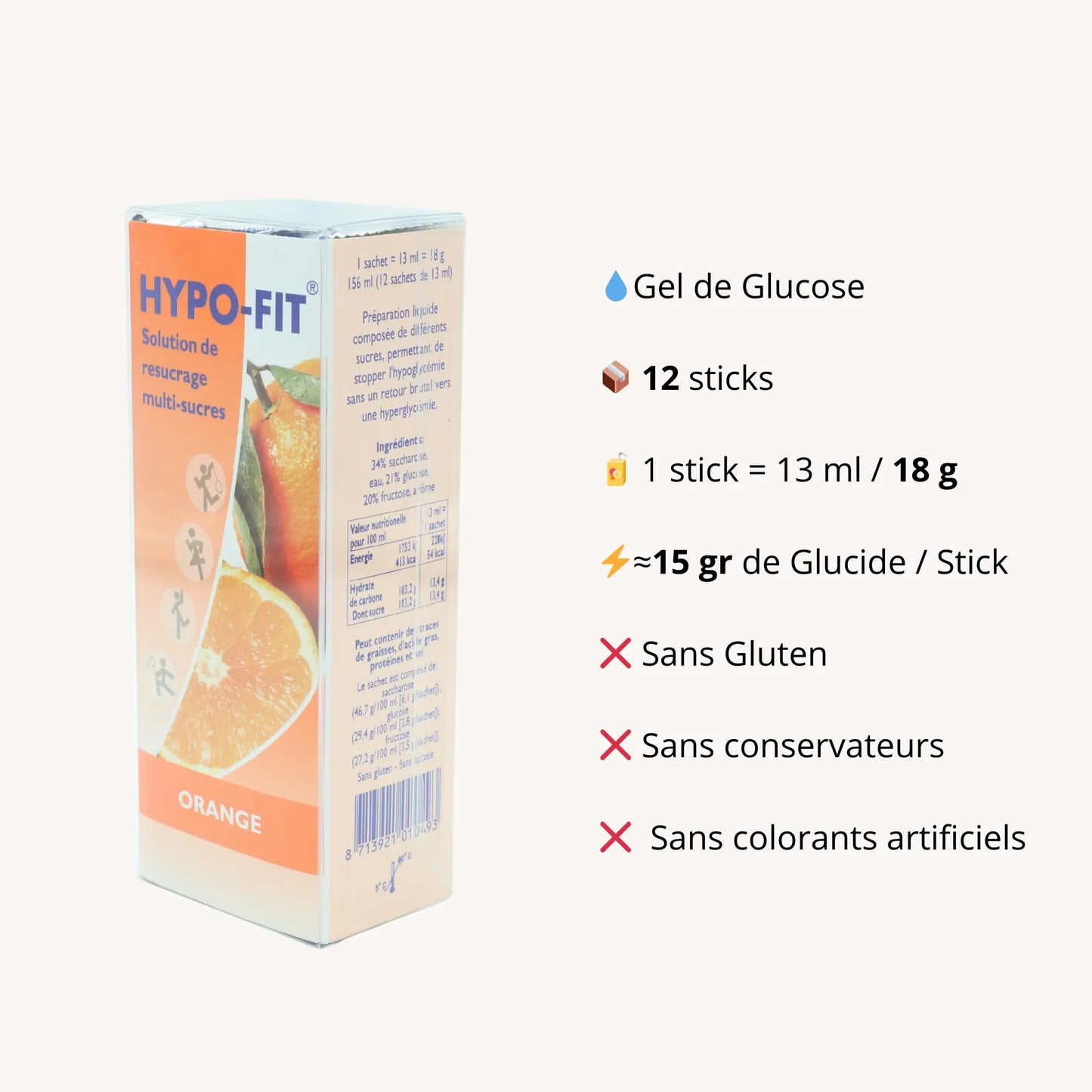 Gel de Glucose en Sticks – Hypo-Fit (1 boîte x 12 sticks) | Diab&Care